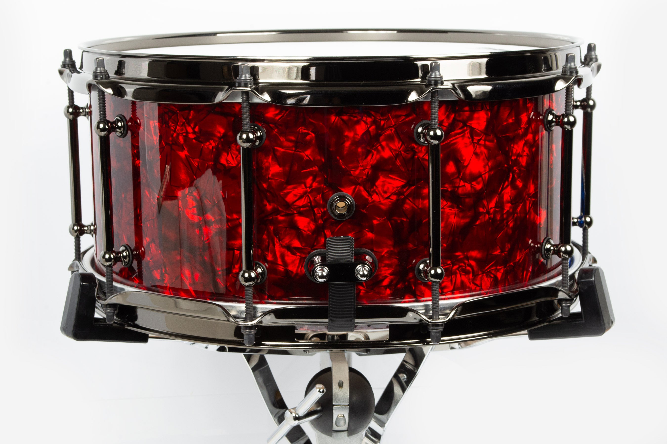 Builder's Choice - Red & Blue Pearl Diagonal Stripe 6.5x14 Snare