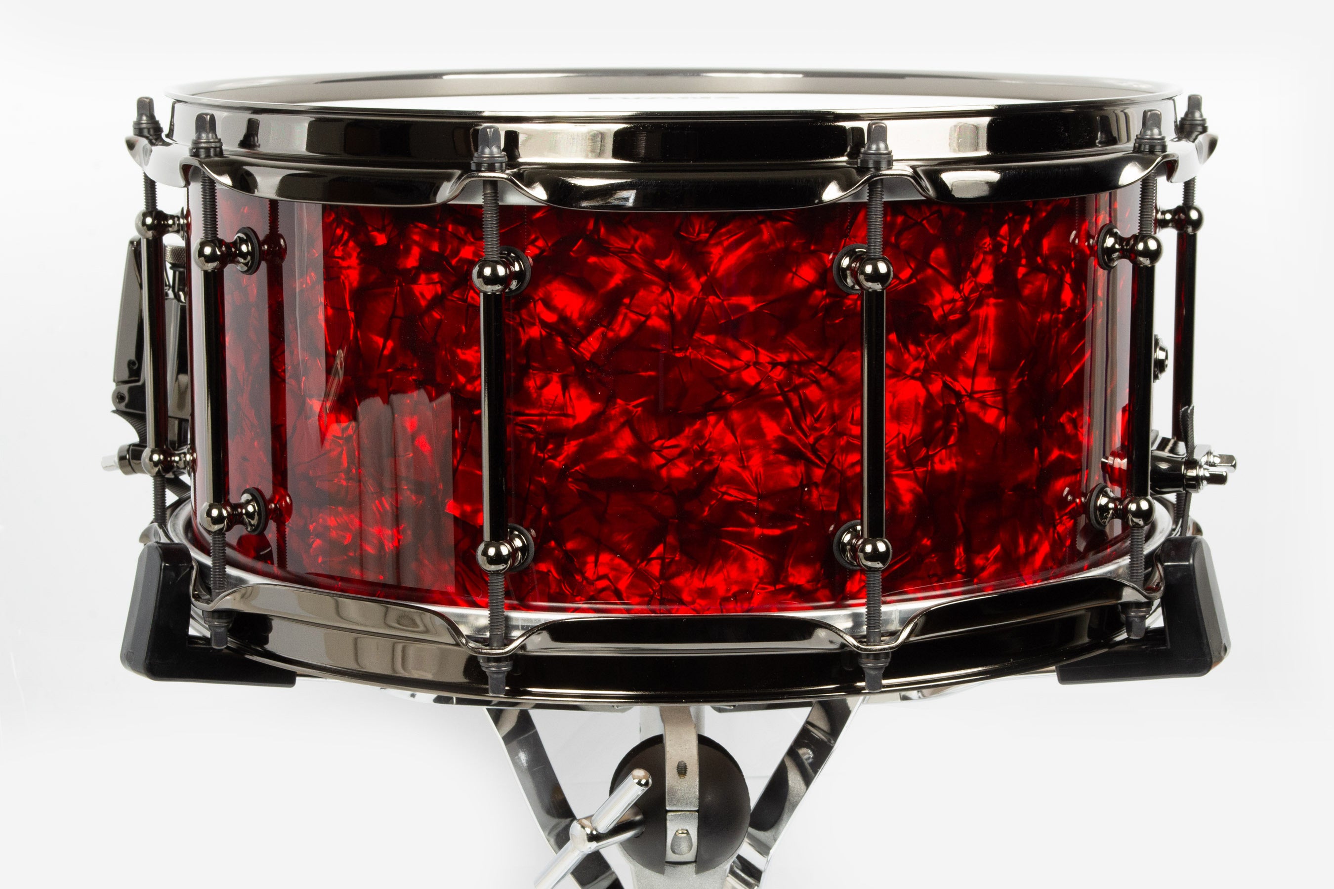 Builder's Choice - Red & Blue Pearl Diagonal Stripe 6.5x14 Snare