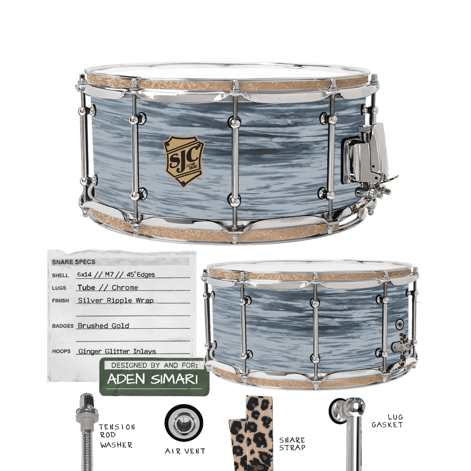 The Maple 8x14 Snare Drum Ginger Glitter-