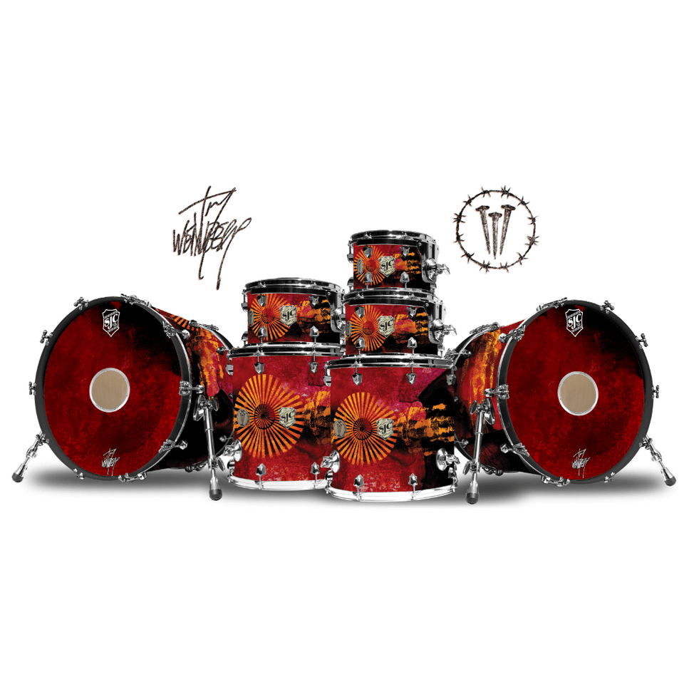 SJC Drums Custom Hybrid Drum Kit The Aquabats Custom Sparkle